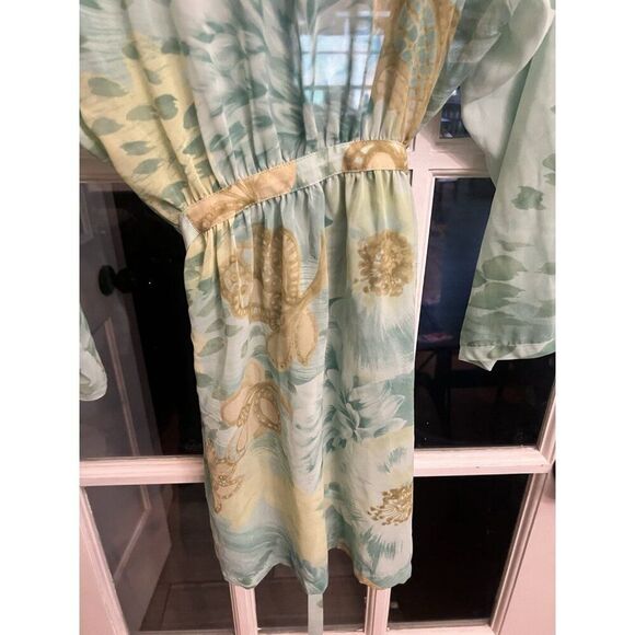 Victoria’s Secret Vtg Pink Label Floral Green Satin Wrap Robe One Size.  Bb - Picture 6 of 6